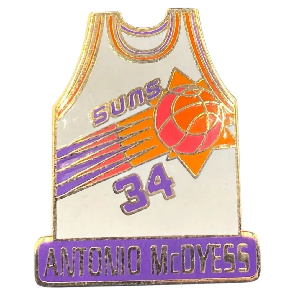 Phoenix Suns Antonio McDyess Vintage Lapel Pin #34 NBA Jersey Rare 1997